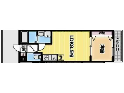 川越こもれびLYCKA(1LDK/1階)の間取り写真