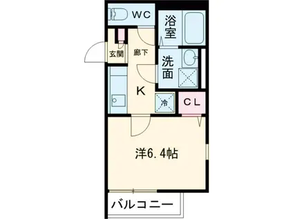 アムール 芝久保(1K/2階)の間取り写真