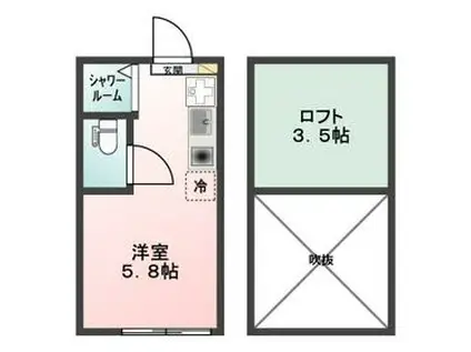 GLANZ町屋1(ワンルーム/1階)の間取り写真