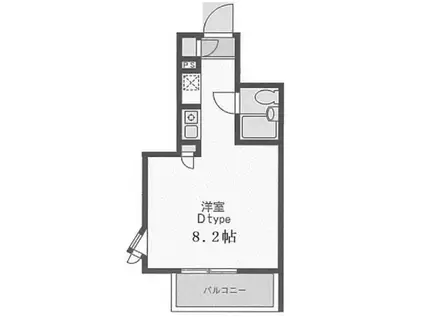 ヴィラ元住吉(ワンルーム/2階)の間取り写真