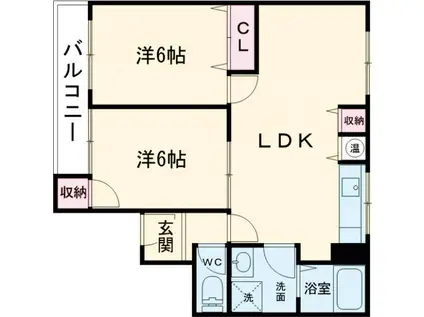 ナンノ第22号館(2LDK/1階)の間取り写真