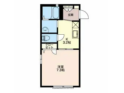 モンステラーハウス(1K/1階)の間取り写真