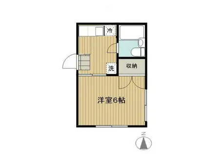 ハイムハンサム(1K/1階)の間取り写真