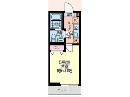 シティハイツ中央林間(1K/3階)の間取り写真