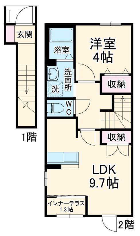 プラムガーデン(1LDK/2階)の間取り写真