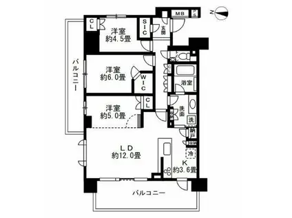 グレーシア海老名(3LDK/2階)の間取り写真