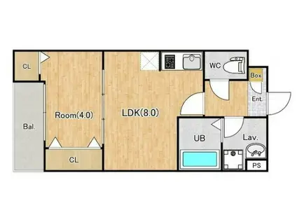 ジーメゾン上尾仲町(1LDK/1階)の間取り写真