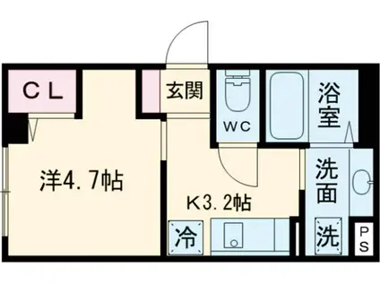 アベニュー板橋(1K/1階)の間取り写真