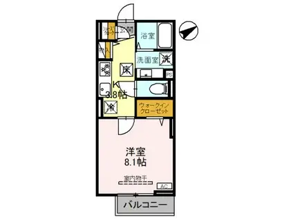 アンデス(1K/1階)の間取り写真