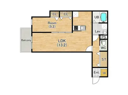 ジーメゾン西枇杷島プレフィエ(1LDK/1階)の間取り写真