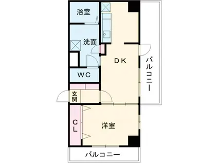 DELCCS綾瀬Ⅱ(1DK/9階)の間取り写真