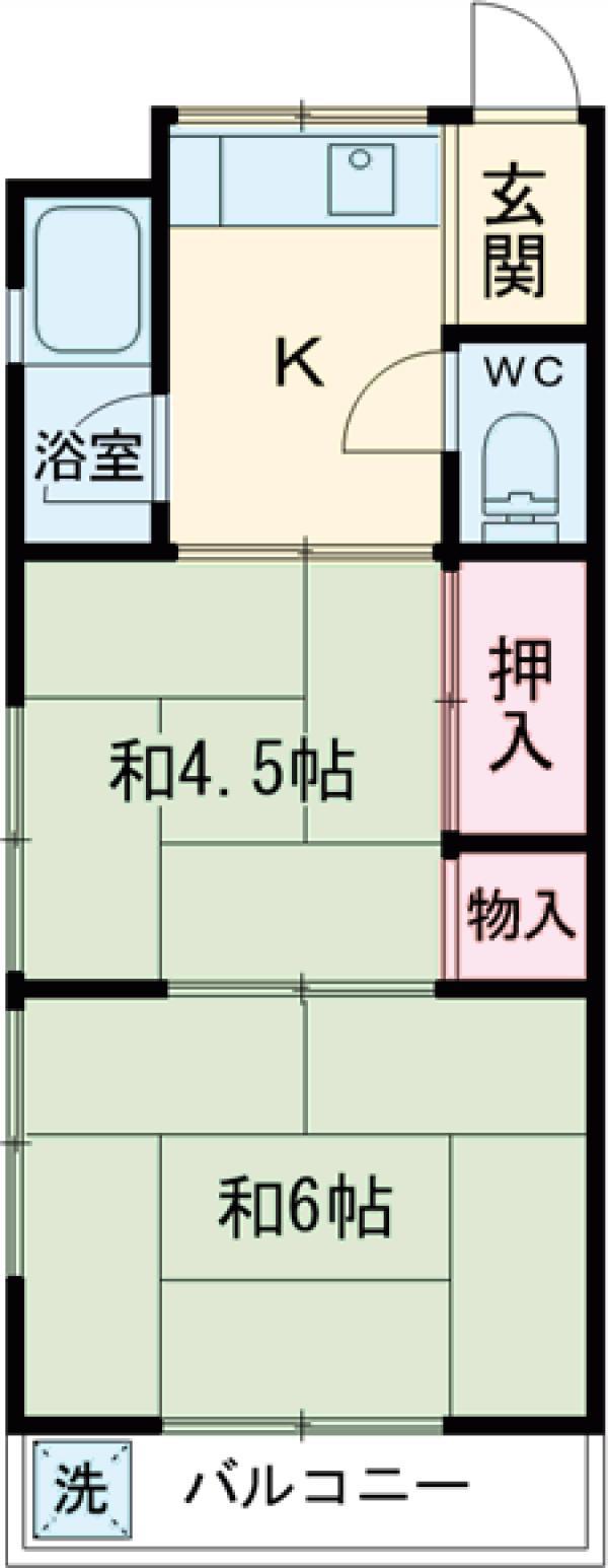 稲葉荘(2K/1階)の間取り写真