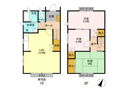 中嶋メゾネット(3LDK)の間取り写真