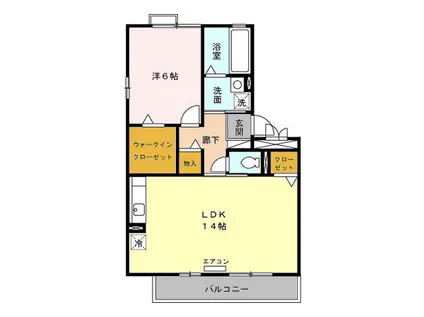 ロジュマンマエバラDEF(1LDK/1階)の間取り写真