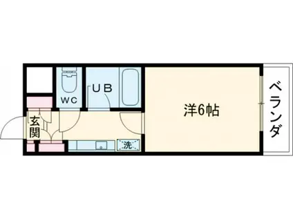 ヴァンテーヌ西納(1K/5階)の間取り写真