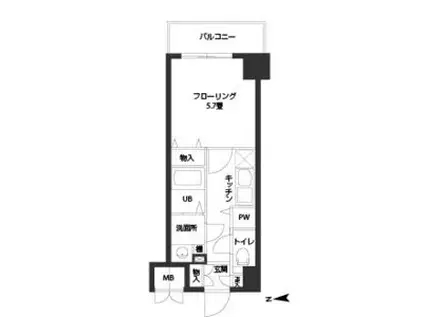 ルクレ難波 旧CASSIA難波(1K/7階)の間取り写真