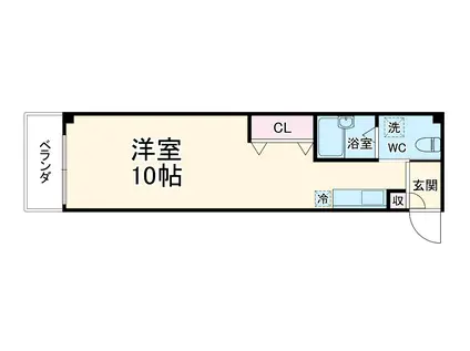 ブリエ京都(ワンルーム/2階)の間取り写真