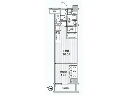 ALIVIS綾瀬(1LDK/3階)の間取り写真