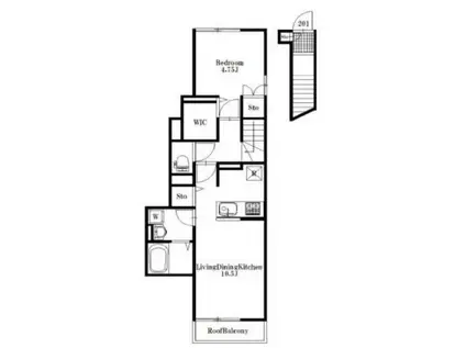 ウィステリアアイ(1DK/1階)の間取り写真