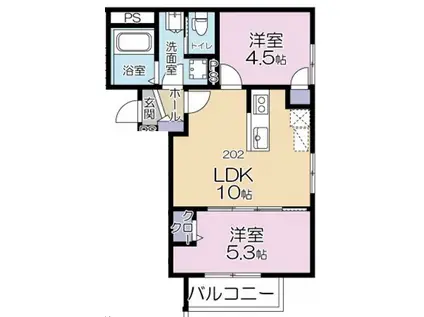 流山西平井3丁目計画(2LDK/2階)の間取り写真
