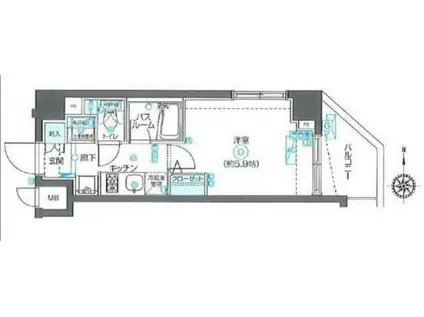 フェニックス上石神井(1K/2階)の間取り写真