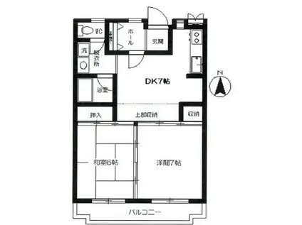 サンモールKS(2DK/1階)の間取り写真