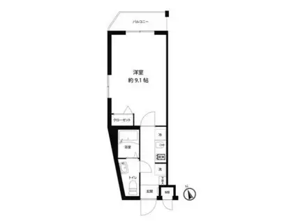 レオーネ馬込(1K/4階)の間取り写真