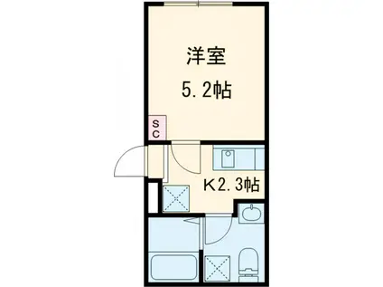 VIETA西小岩(1K/1階)の間取り写真