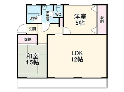 ハビタブル森本(2LDK/3階)の間取り写真