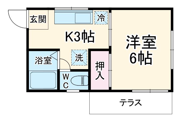 コーポ浅野(1K/2階)の間取り写真