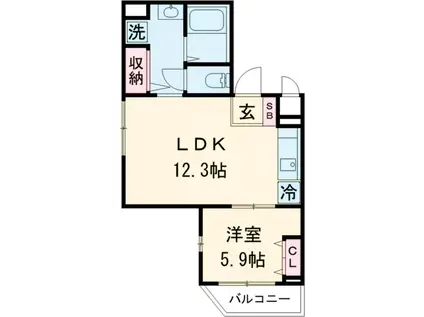 プラティーヌ碑文谷(1LDK/3階)の間取り写真