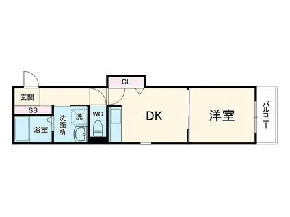 セブンスヘヴン黒門三条(1DK/2階)の間取り写真