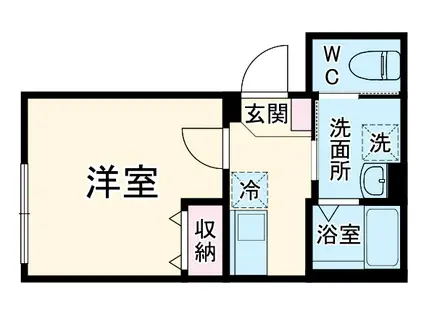 クラルテ南林間(1K/3階)の間取り写真