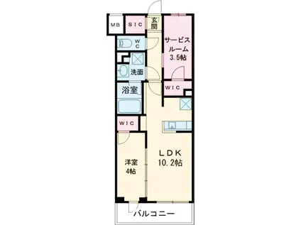 LUMINOUSつつじヶ丘(1SLDK/1階)の間取り写真