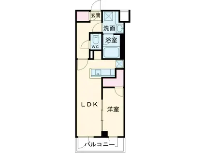 LUMINOUSつつじヶ丘(1LDK/1階)の間取り写真