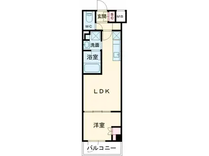 LUMINOUSつつじヶ丘(1LDK/2階)の間取り写真