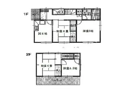 横浜線 淵野辺駅 徒歩16分 2階建 築49年(4DK)の間取り写真