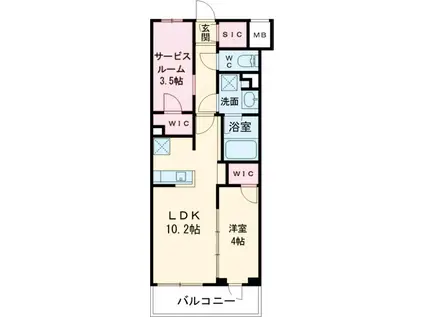 LUMINOUSつつじヶ丘(1SLK/2階)の間取り写真