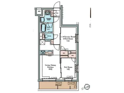 LUMINOUSつつじヶ丘(1SLDK/2階)の間取り写真
