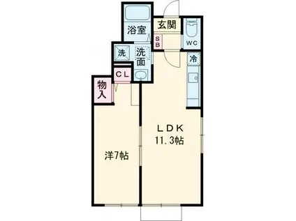 MY RESIDENCE Ⅰ(1SLDK/1階)の間取り写真