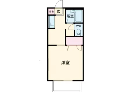 プロバンスB棟(1K/1階)の間取り写真