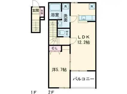 MY RESIDENCE Ⅰ(1LDK/2階)の間取り写真
