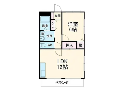 グレイスK2(1LDK/2階)の間取り写真