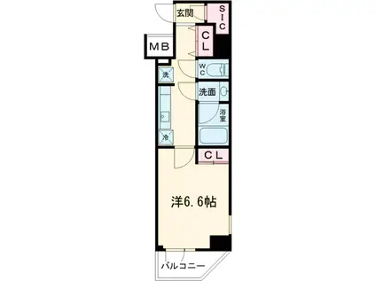 HYS KAMEARI(1K/2階)の間取り写真