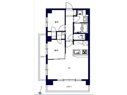 センチュリー八王子ルミエール(2LDK/1階)の間取り写真