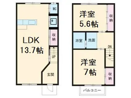 ヴィーライズ稲上(2LDK)の間取り写真