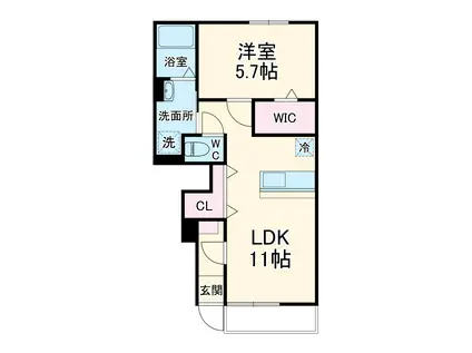 LUXE QUEEN(1LDK/1階)の間取り写真