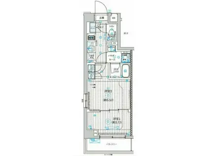 GENOVIA世田谷砧Ⅱ(2K/2階)の間取り写真