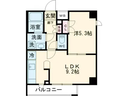 GENOVIA世田谷砧Ⅱ(1LDK/2階)の間取り写真