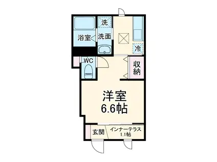 北区本郷町アパート(1K/1階)の間取り写真